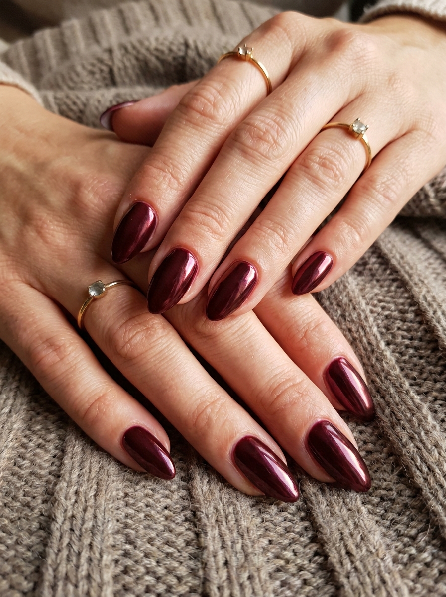 Burgundy Chrome Nails – gepflegte Nagelidee 2026